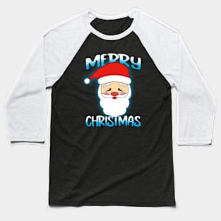 Merry Christmas Santa Blue Baseball T-Shirt